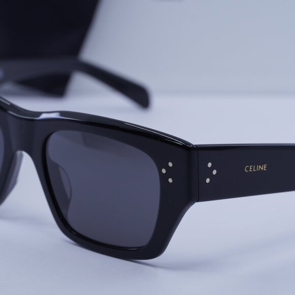 Celine CL40297U 01A Square Sunglasses - Shiny Black/Smoke - Picture 2 of 9